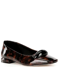 Antonio Melani Dacey Patent Leather Tortoise Print Dome Hardware Flats