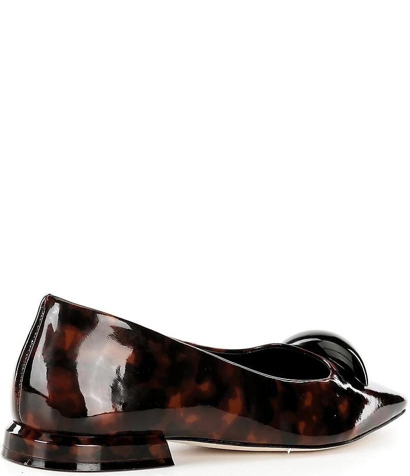 Antonio Melani Dacey Patent Leather Tortoise Print Dome Hardware Flats
