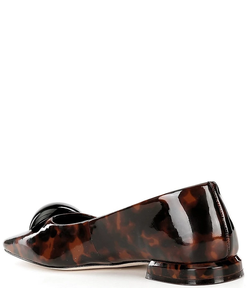 Antonio Melani Dacey Patent Leather Tortoise Print Dome Hardware Flats