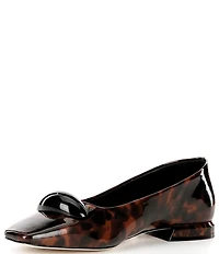 Antonio Melani Dacey Patent Leather Tortoise Print Dome Hardware Flats