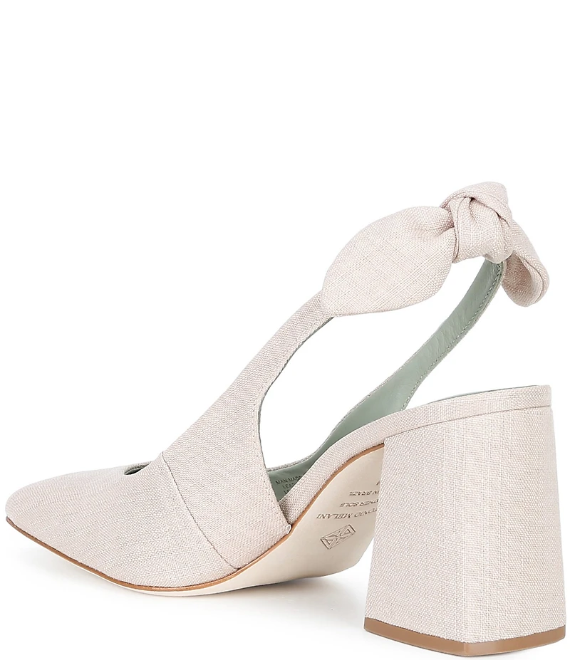 Antonio Melani Daisy Linen Knot Slingback Block Heel Pumps