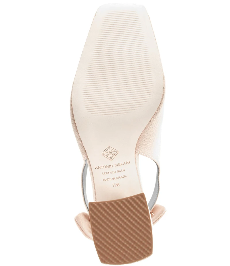 Antonio Melani Daisy Linen Knot Slingback Block Heel Pumps