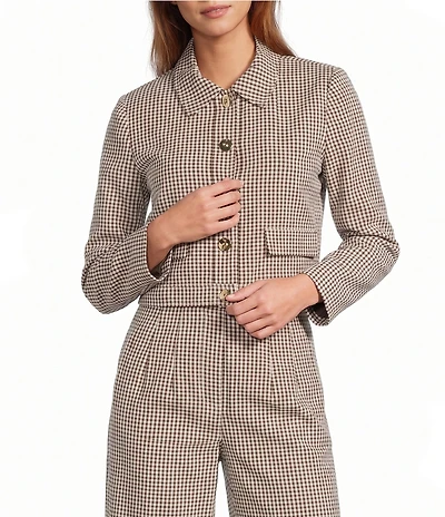 Antonio Melani Dakotah Gingham Button Front Coordinating Jacket