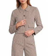 Antonio Melani Dakotah Gingham Button Front Coordinating Jacket