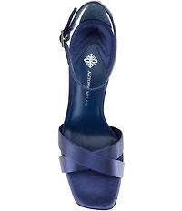 Antonio Melani Dalia Satin Cross Band Dress Sandals