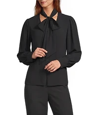 Antonio Melani Dallyn Scarf Tie V-Neck Long Sleeve Blouse