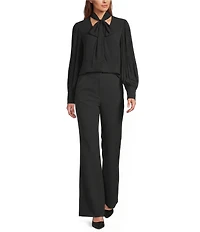 Antonio Melani Dallyn Scarf Tie V-Neck Long Sleeve Blouse