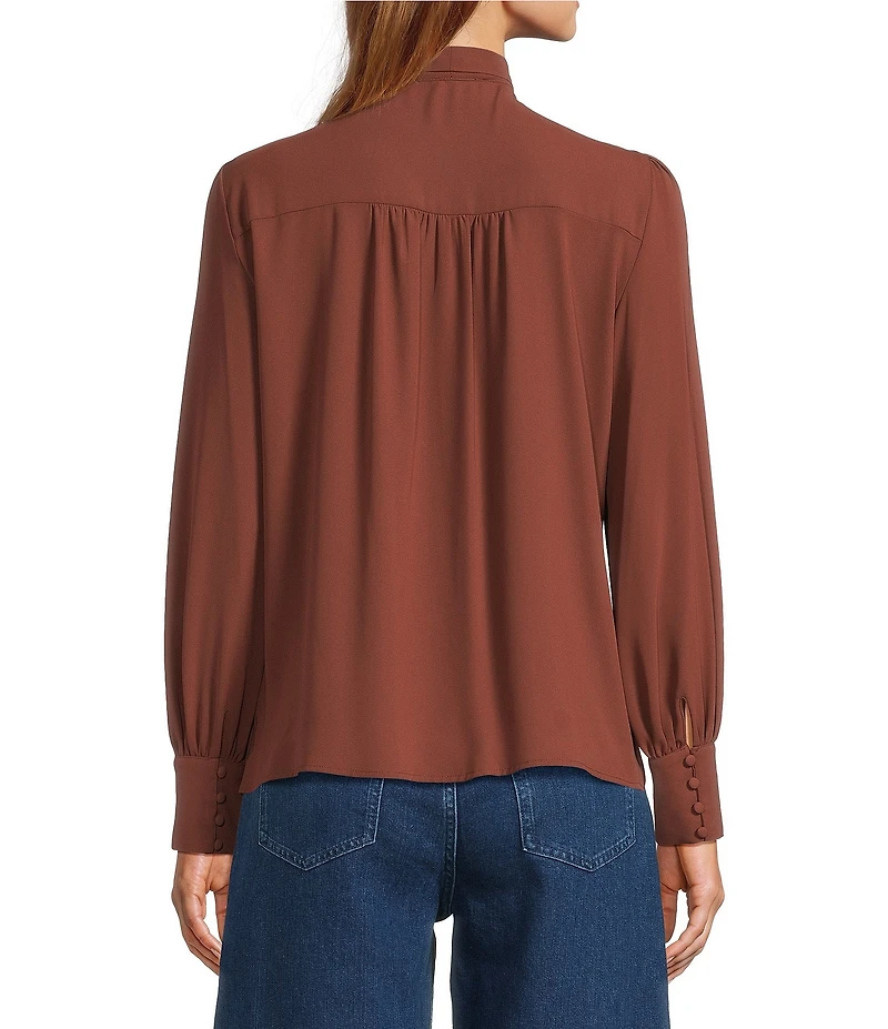 Antonio Melani Dallyn Scarf Tie V-Neck Long Sleeve Blouse