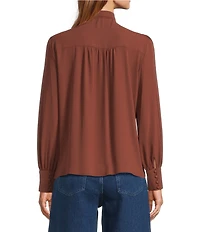 Antonio Melani Dallyn Scarf Tie V-Neck Long Sleeve Blouse