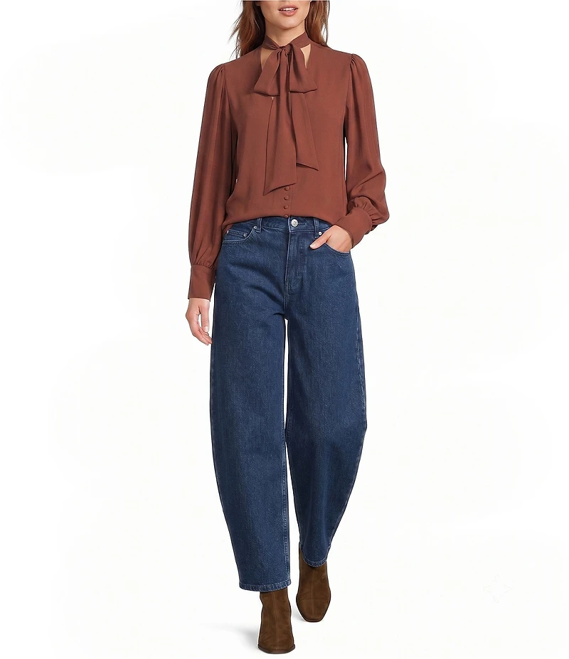 Antonio Melani Dallyn Scarf Tie V-Neck Long Sleeve Blouse