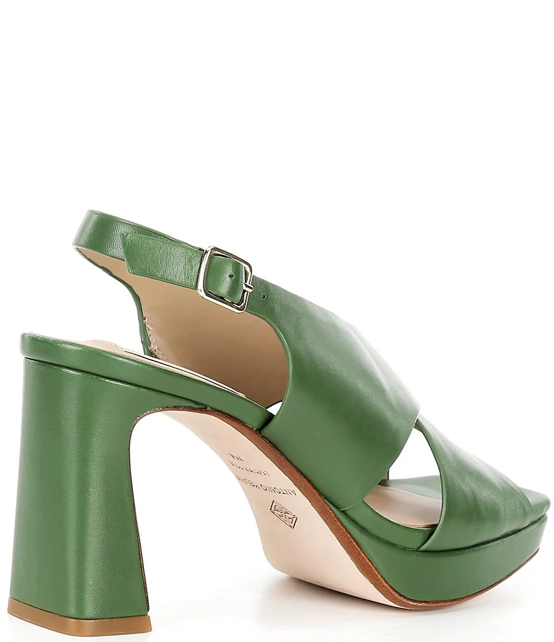 Antonio Melani Dana Leather Platform Xband Slingback Sandals