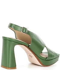 Antonio Melani Dana Leather Platform Xband Slingback Sandals