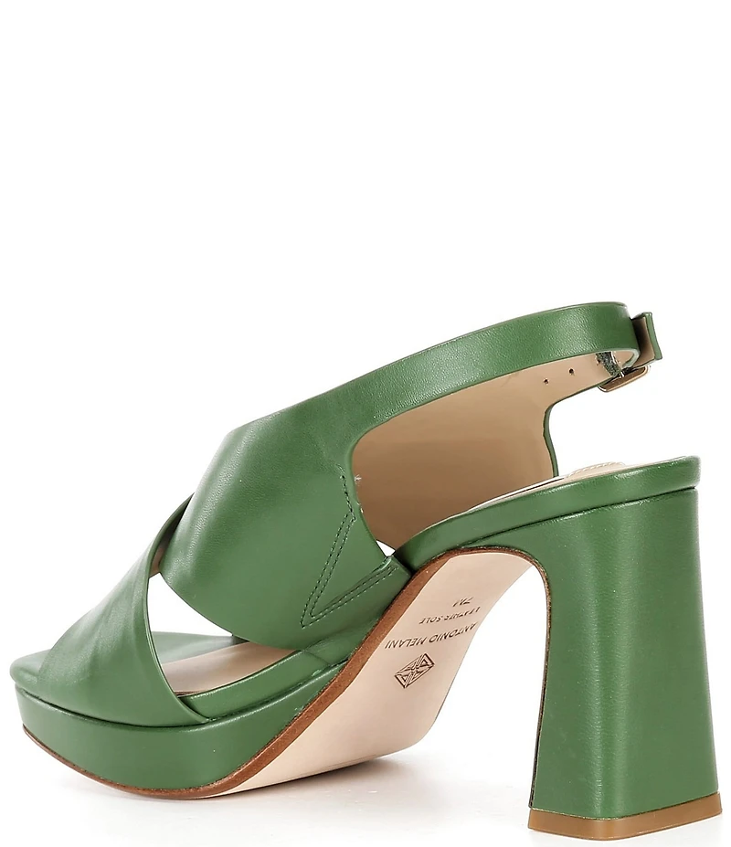 Antonio Melani Dana Leather Platform Xband Slingback Sandals