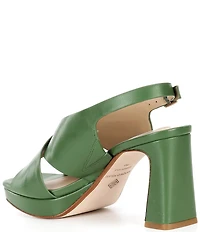 Antonio Melani Dana Leather Platform Xband Slingback Sandals