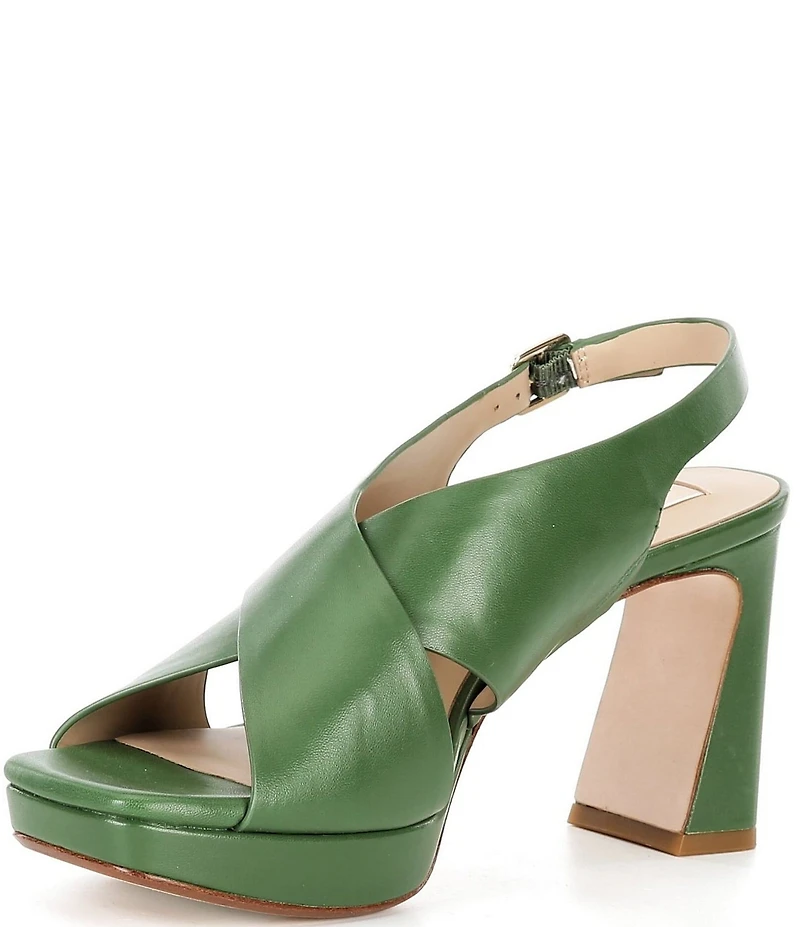 Antonio Melani Dana Leather Platform Xband Slingback Sandals