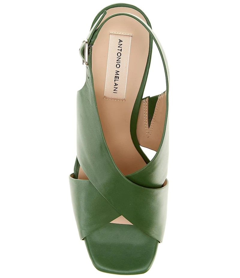 Antonio Melani Dana Leather Platform Xband Slingback Sandals