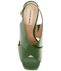 Antonio Melani Dana Leather Platform Xband Slingback Sandals