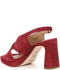 Antonio Melani Dana Suede Platform Xband Slingback Sandals