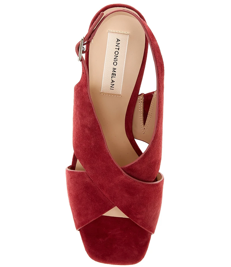 Antonio Melani Dana Suede Platform Xband Slingback Sandals