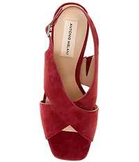 Antonio Melani Dana Suede Platform Xband Slingback Sandals