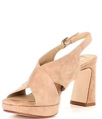 Antonio Melani Dana Suede Platform Xband Slingback Sandals