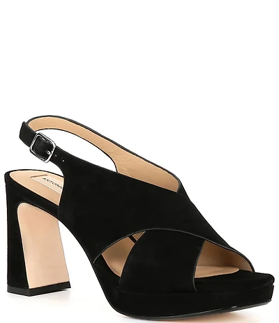 Antonio Melani Dana Suede Platform Xband Slingback Sandals