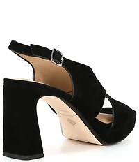 Antonio Melani Dana Suede Platform Xband Slingback Sandals