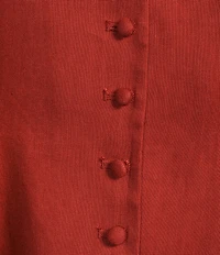 Antonio Melani Danielle Stretch Button Front Sleeveless Halter V-Neckline Peplum Vest