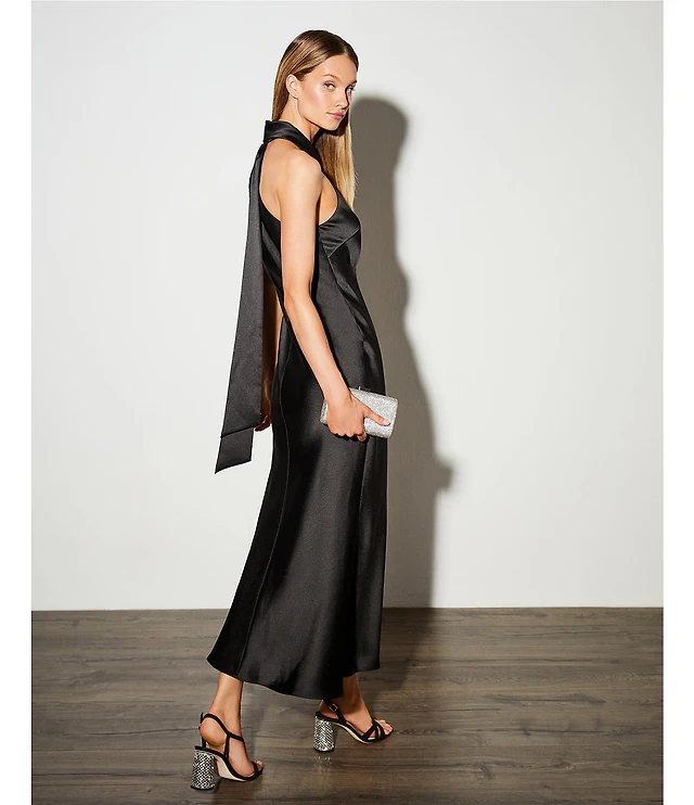 antonio melani darah satin halter neck sleeveless dress reviews Antonio Melani Darah Satin Halter Neck Sleeveless Dress
