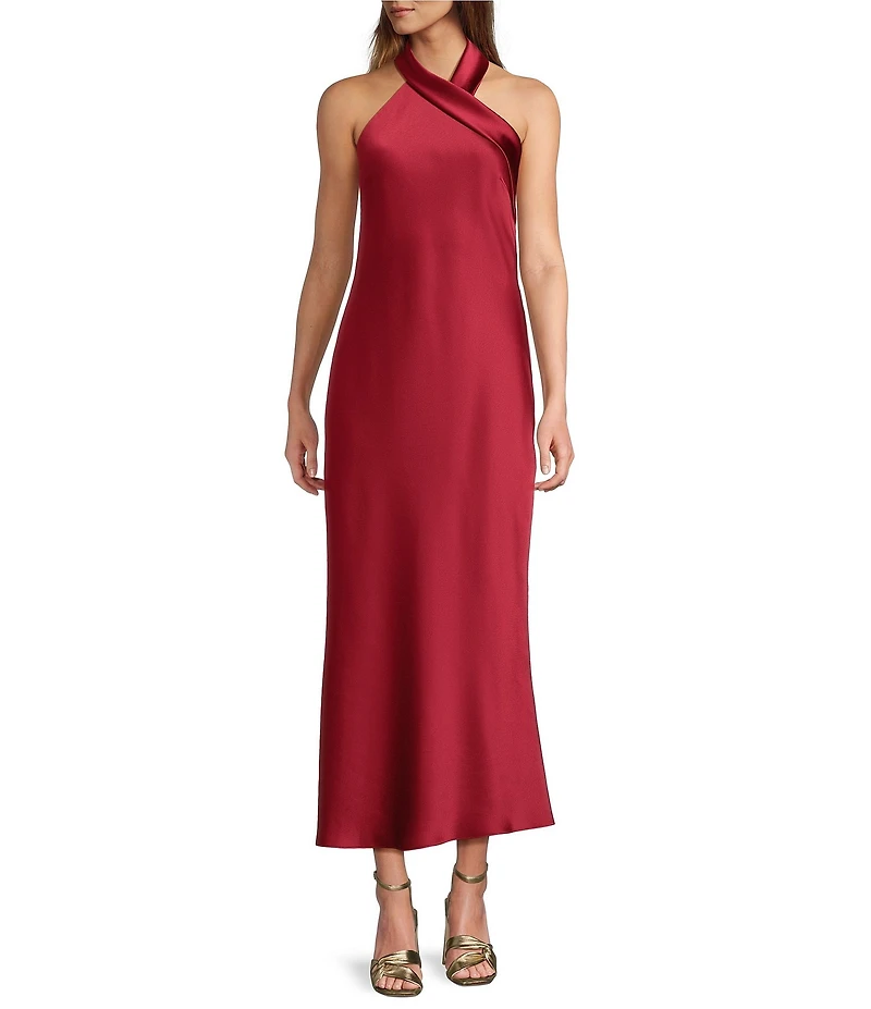 Antonio Melani Darah Satin Halter Neck Sleeveless Dress