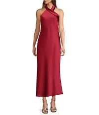Antonio Melani Darah Satin Halter Neck Sleeveless Dress