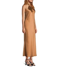 Antonio Melani Darah Satin Halter Neck Sleeveless Dress
