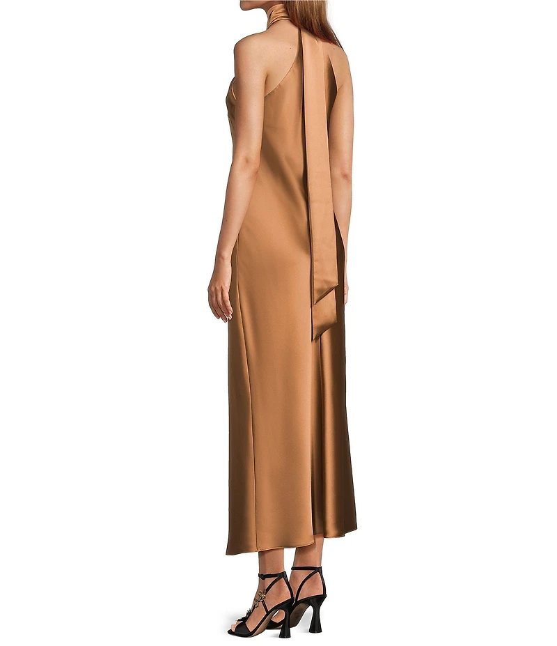 Antonio Melani Darah Satin Halter Neck Sleeveless Dress