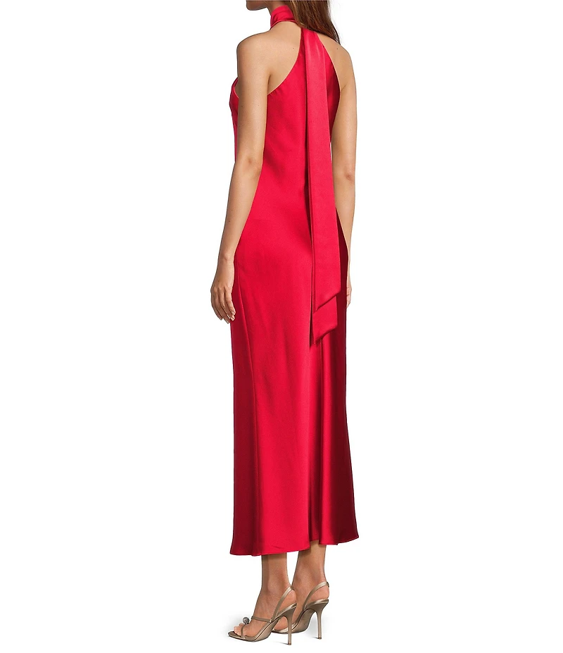 Antonio Melani Darah Satin Halter Neck Sleeveless Dress