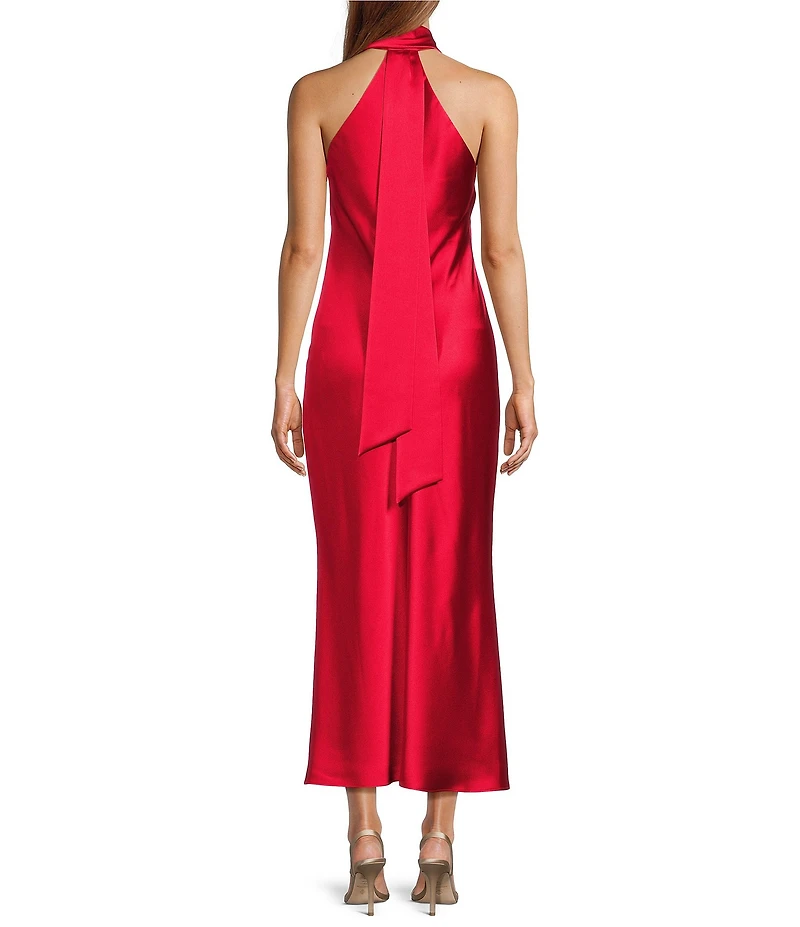 Antonio Melani Darah Satin Halter Neck Sleeveless Dress
