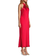 Antonio Melani Darah Satin Halter Neck Sleeveless Dress