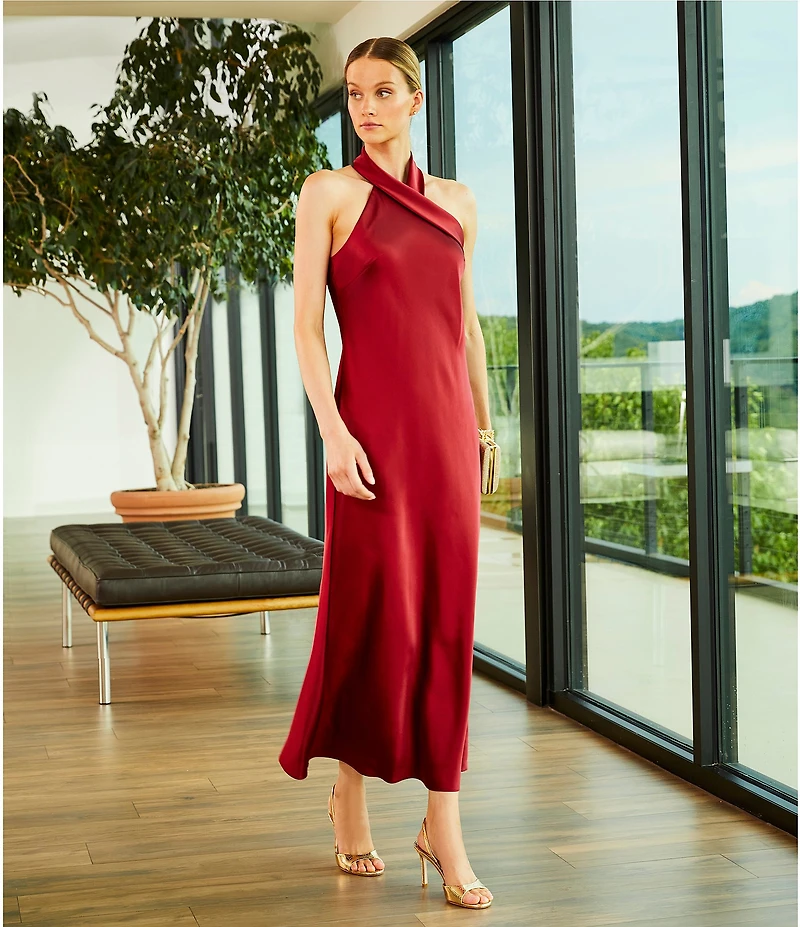 Antonio Melani Darah Satin Halter Neck Sleeveless Dress