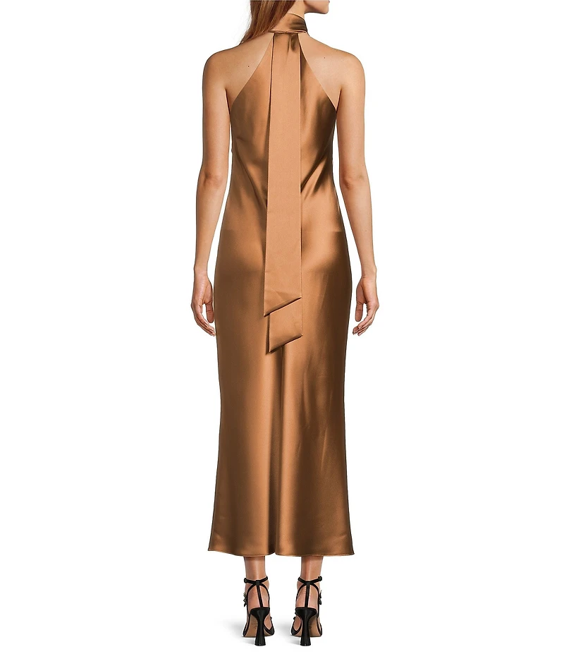 Antonio Melani Darah Satin Halter Neck Sleeveless Dress