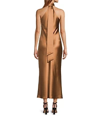 Antonio Melani Darah Satin Halter Neck Sleeveless Dress