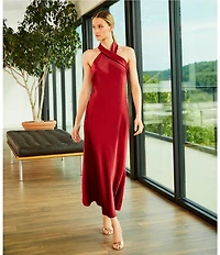 Antonio Melani Darah Satin Halter Neck Sleeveless Dress