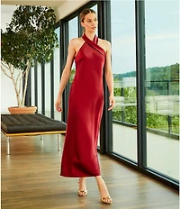 Antonio Melani Darah Satin Halter Neck Sleeveless Dress