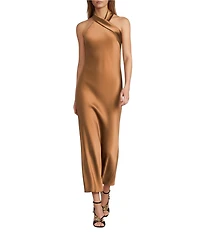 Antonio Melani Darah Satin Halter Neck Sleeveless Dress