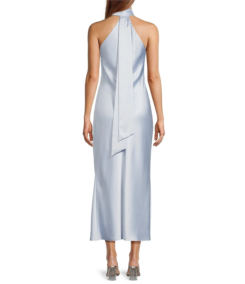 Antonio Melani Darah Satin Halter Neck Sleeveless Midi Dress