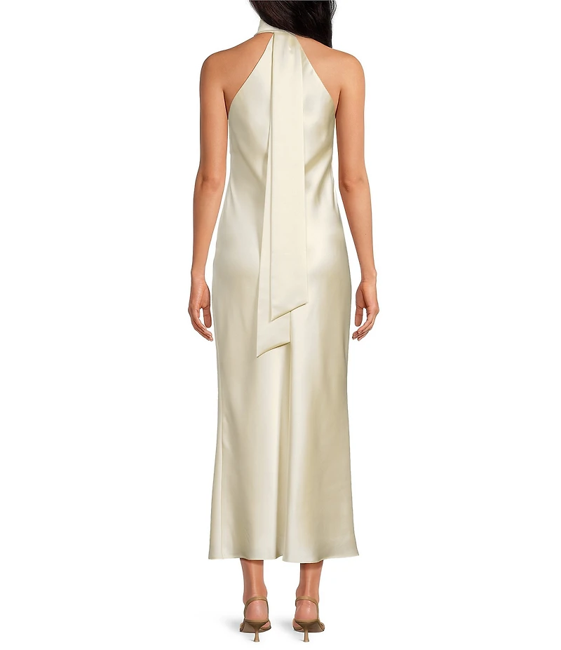 Antonio Melani Darah Satin Halter Neck Sleeveless Midi Dress