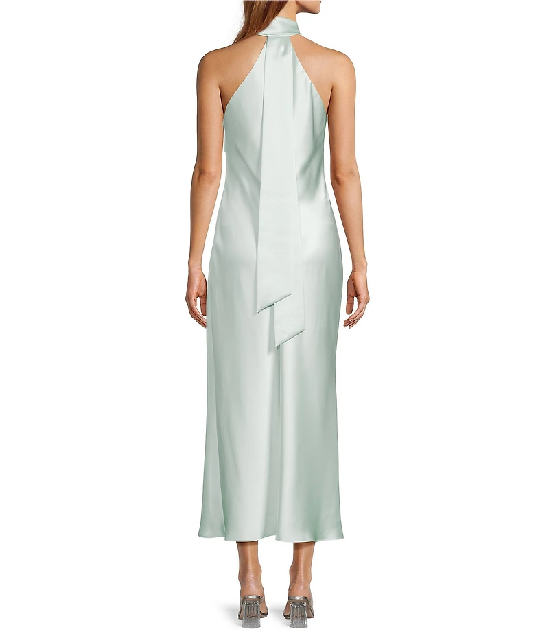 Antonio Melani Darah Satin Halter Neck Sleeveless Midi Dress
