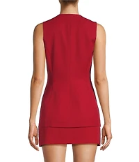 Antonio Melani Darcy V-Neck Sleeveless Coordinating Button Front Vest