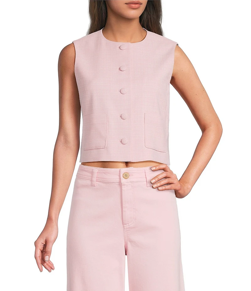 Antonio Melani Darian Sleeveless Button Front Pocket Vest