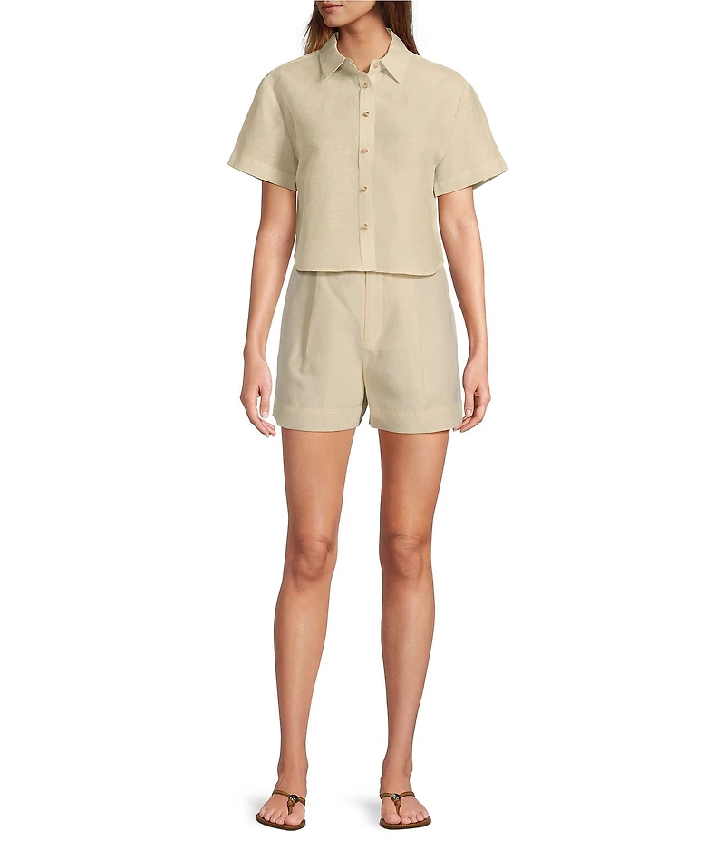 Antonio Melani Della Button Front Linen Blouse