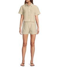 Antonio Melani Della Button Front Linen Blouse