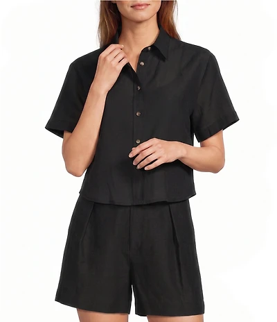 Antonio Melani Della Linen Button Front Coordinating Blouse